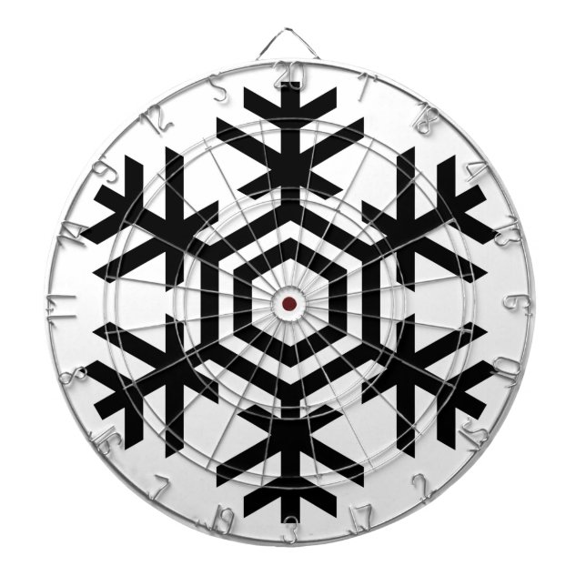 Black & White Snowflake Dartboard (Front)