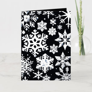 Black & White Snowflake Elegance Photo Christmas Foil Greeting Card