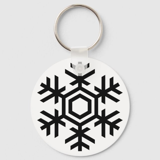 Black & White Snowflake Key Ring (Front)