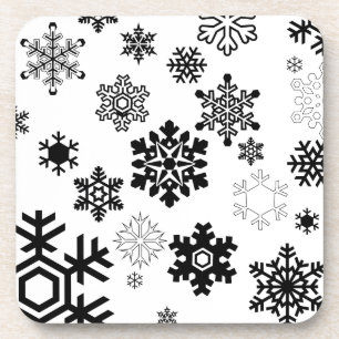 Black & White Snowflakes Coaster