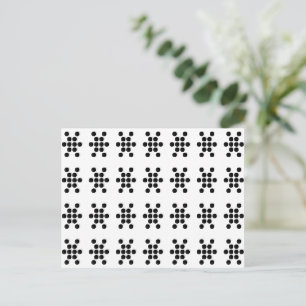 Black white snowflakes festive pattern postcard