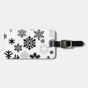Black & White Snowflakes Luggage Tag