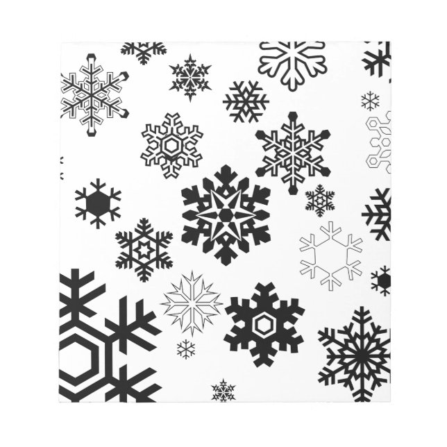Black & White Snowflakes Notepad (Front)