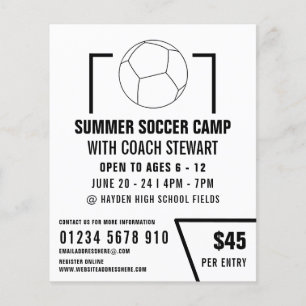 Black & White Soccer ball, Soccer Camp Advertising Flyer