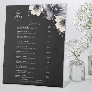 Black White Spa Services Pedestal Sign