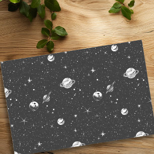 Black White Space Galaxy Stars Nebula Tissue Paper