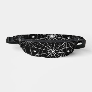 Black White Spider Web Pattern Gothic Spooky Bum Bags