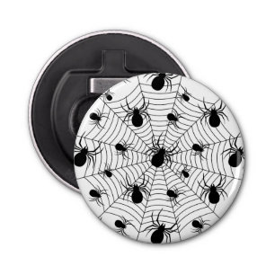 Black White spiders spiderweb Halloween pattern Bottle Opener