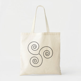 Black/White Spiral of Life Tote Bag