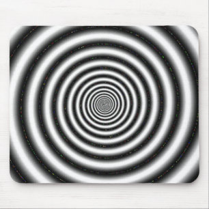 Black & White Spiral Optical Illusion Mouse Pad
