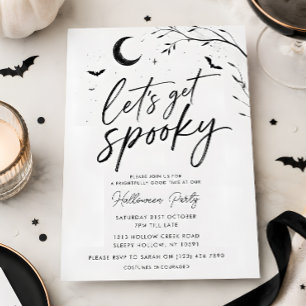 Black & White Spooky Halloween Party Invitation