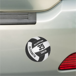 black white sports gifts volleyball team colours car magnet