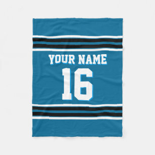 Black White Sports Jersey Fleece Blanket