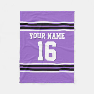 Black White Sports Jersey Fleece Blanket
