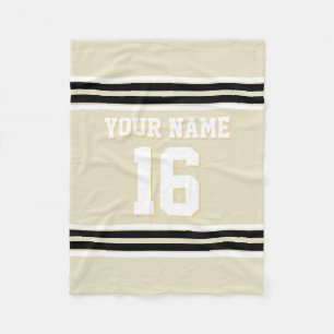 Black White Sports Jersey Fleece Blanket