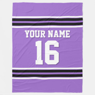 Black White Sports Jersey Fleece Blanket