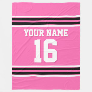 Black White Sports Jersey Fleece Blanket
