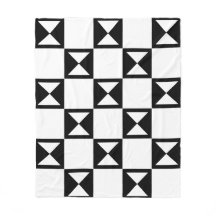 Black White Square Triangle Hourglass-Like Pattern