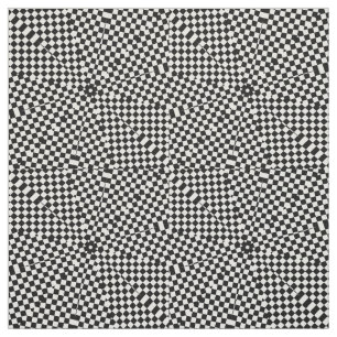 Black White Squares Stars Print Pattern Fabric
