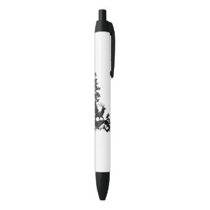 Black White Stag Deer Animal Nature silhouette Ink Pen