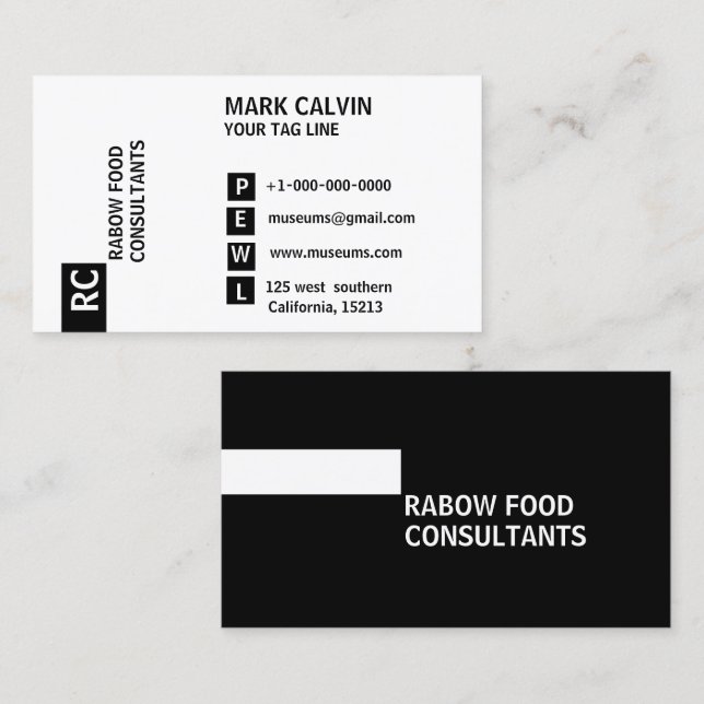 Black & White Standard Business Card (Front/Back)
