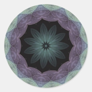 Black White Star Flower Sacred Geometry Sticker