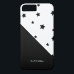 Black & White Stars Patten Abtract Personalised iPhone 8 Plus/7 Plus Case<br><div class="desc">Modern iPhone case featuring black stars pattern. This customisable case will be perfect as a gift.</div>