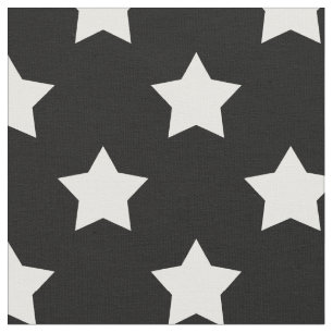 Black White Stars Pattern Decorative Textile Fabric