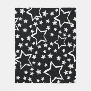 Black, white stars: urban grunge. fleece blanket