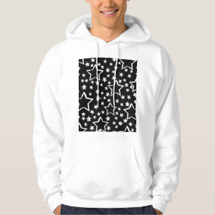 Black, white stars: urban grunge. hoodie