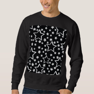 Black, white stars: urban grunge. sweatshirt