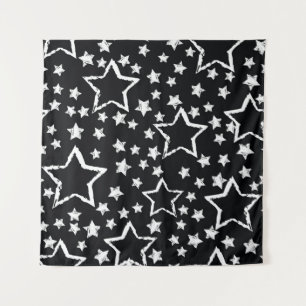 Black, white stars: urban grunge. tapestry
