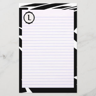 Black White Stationery with Monogram