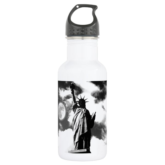 Black & White Statue of Liberty 532 Ml Water Bottle (Front)