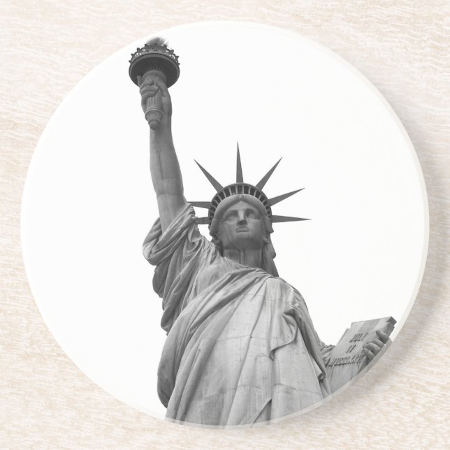Black & White Statue of Liberty Coaster (Front)
