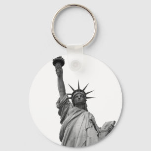 Black & White Statue of Liberty Key Ring