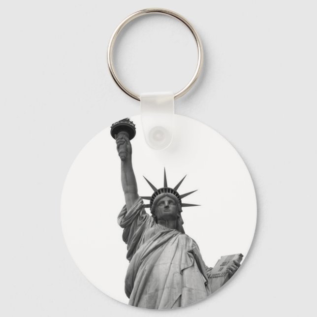 Black & White Statue of Liberty Key Ring (Front)
