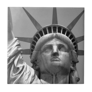 Black & White Statue of Liberty New York Ceramic Tile