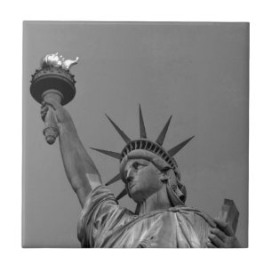 Black & White Statue of Liberty New York Ceramic Tile