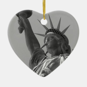 Black & White Statue of Liberty New York City Ceramic Ornament