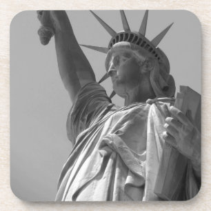 Black & White Statue of Liberty New York City Coaster