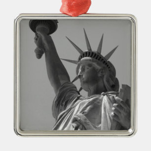Black & White Statue of Liberty New York City Metal Ornament