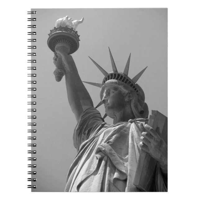 Black & White Statue of Liberty New York City Notebook (Front)