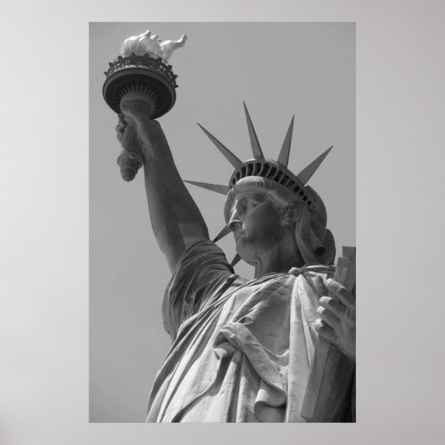 Black & White Statue of Liberty New York City Poster (Front)
