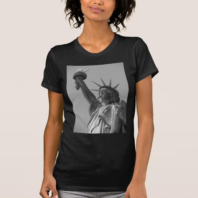Black & White Statue of Liberty New York City T-Shirt (Front)