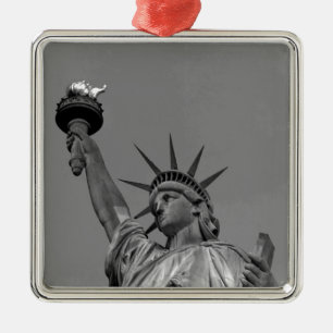 Black & White Statue of Liberty New York Metal Tree Decoration