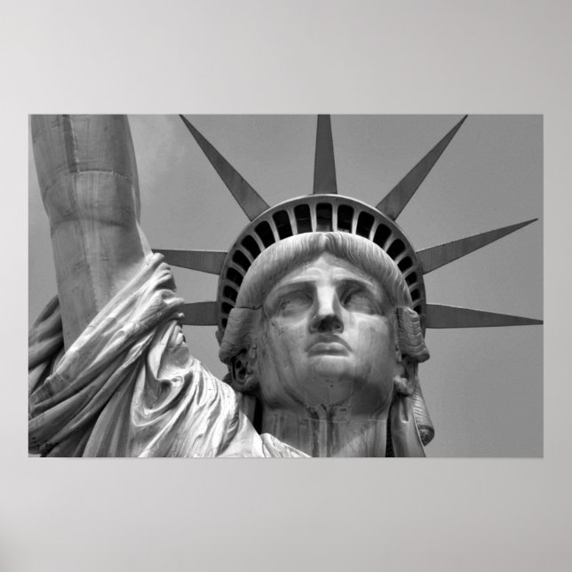 Black & White Statue of Liberty New York Poster (Front)