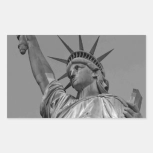 Black & White Statue of Liberty New York Rectangular Sticker