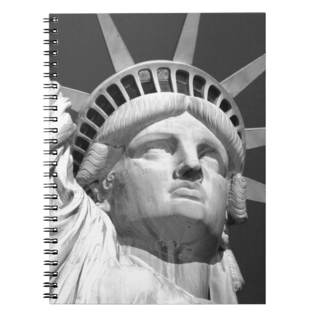 Black & White Statue of Liberty Notebook (Front)