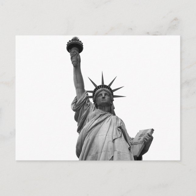 Black & White Statue of Liberty Postcard (Front)